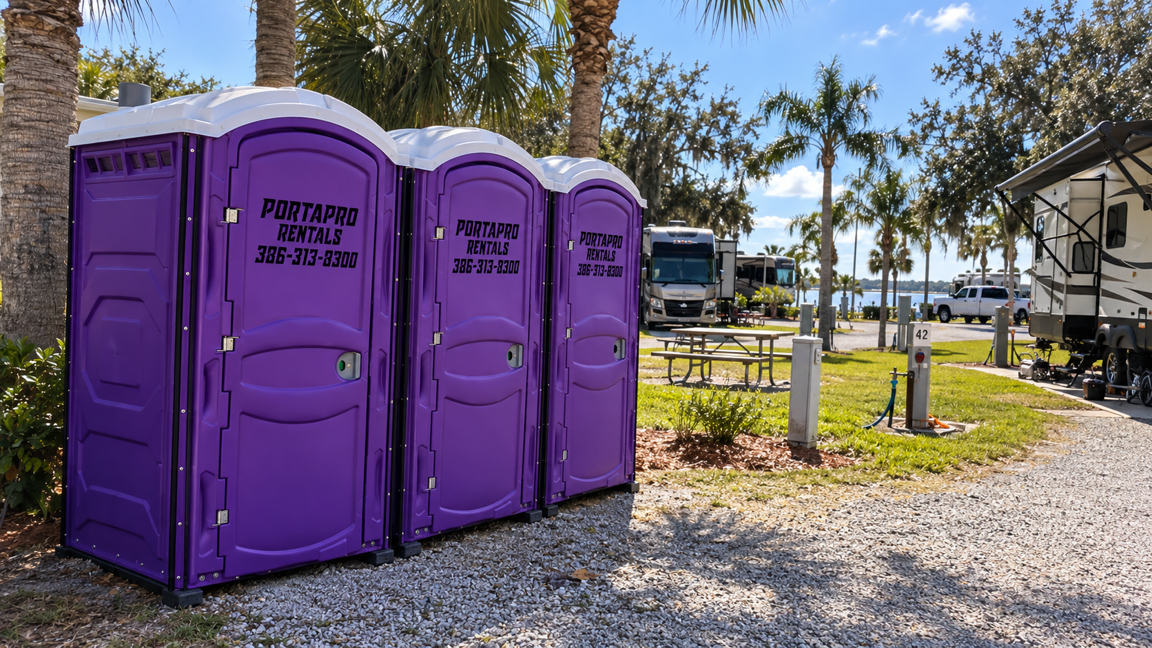 PortaPro service presence supporting outdoor event and park staging in Northeast Florida